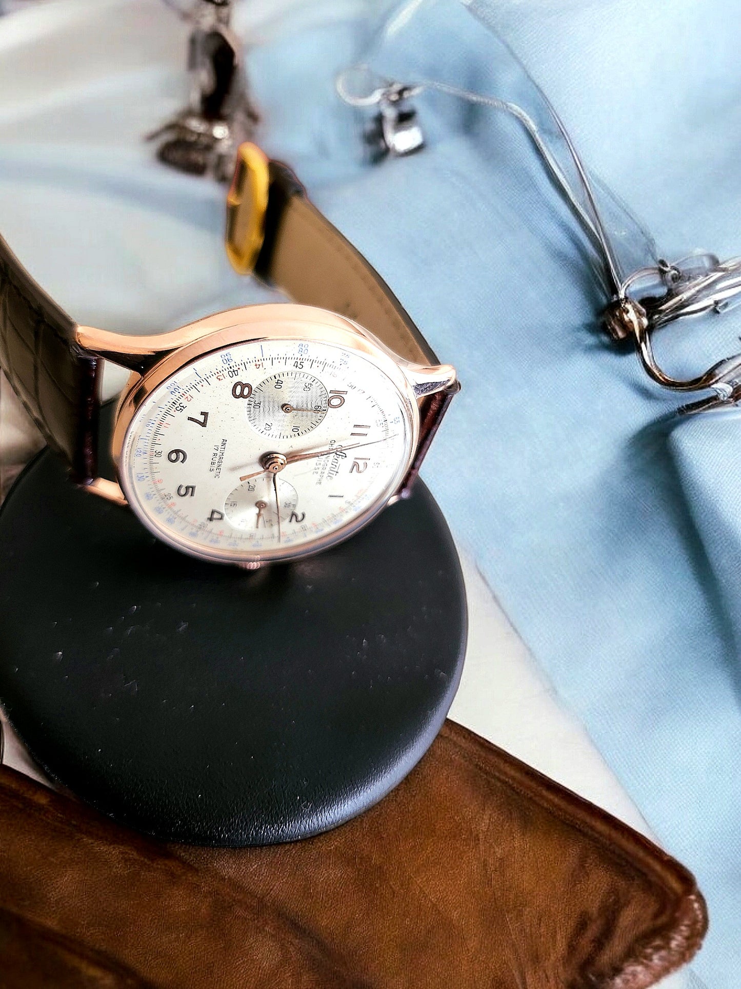 Skantic Chronograph – 1950s Elegance in Rose Gold – Timeless Precision